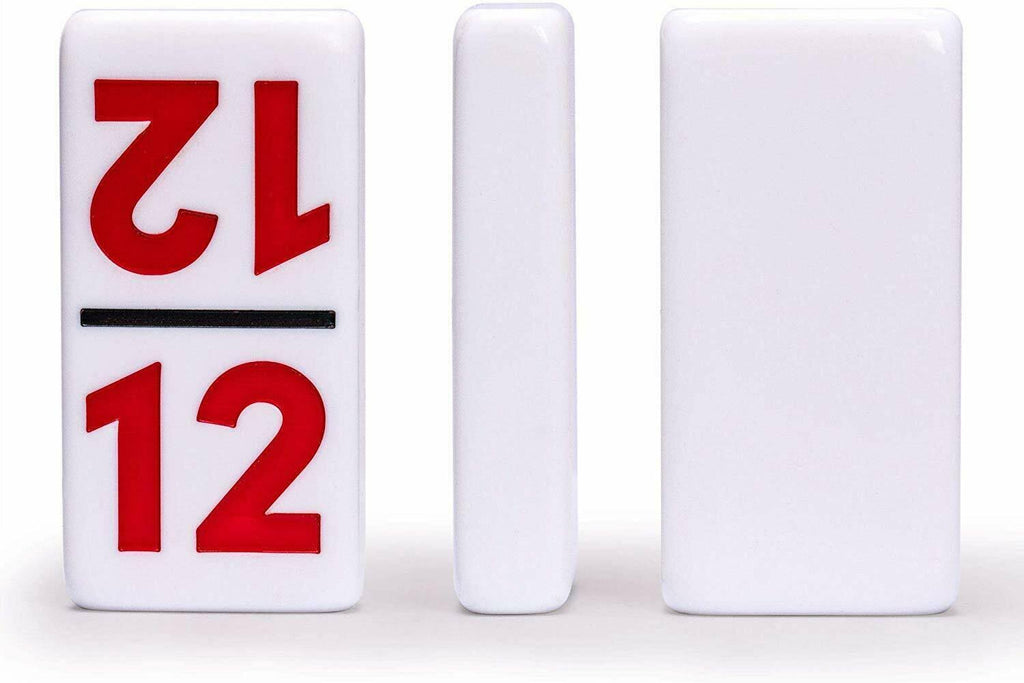 Yellow Mountain Imports Mexican Train Dominoes Set with Double 12 Dominoes, Numerals, Wooden Hub, and Train Mark