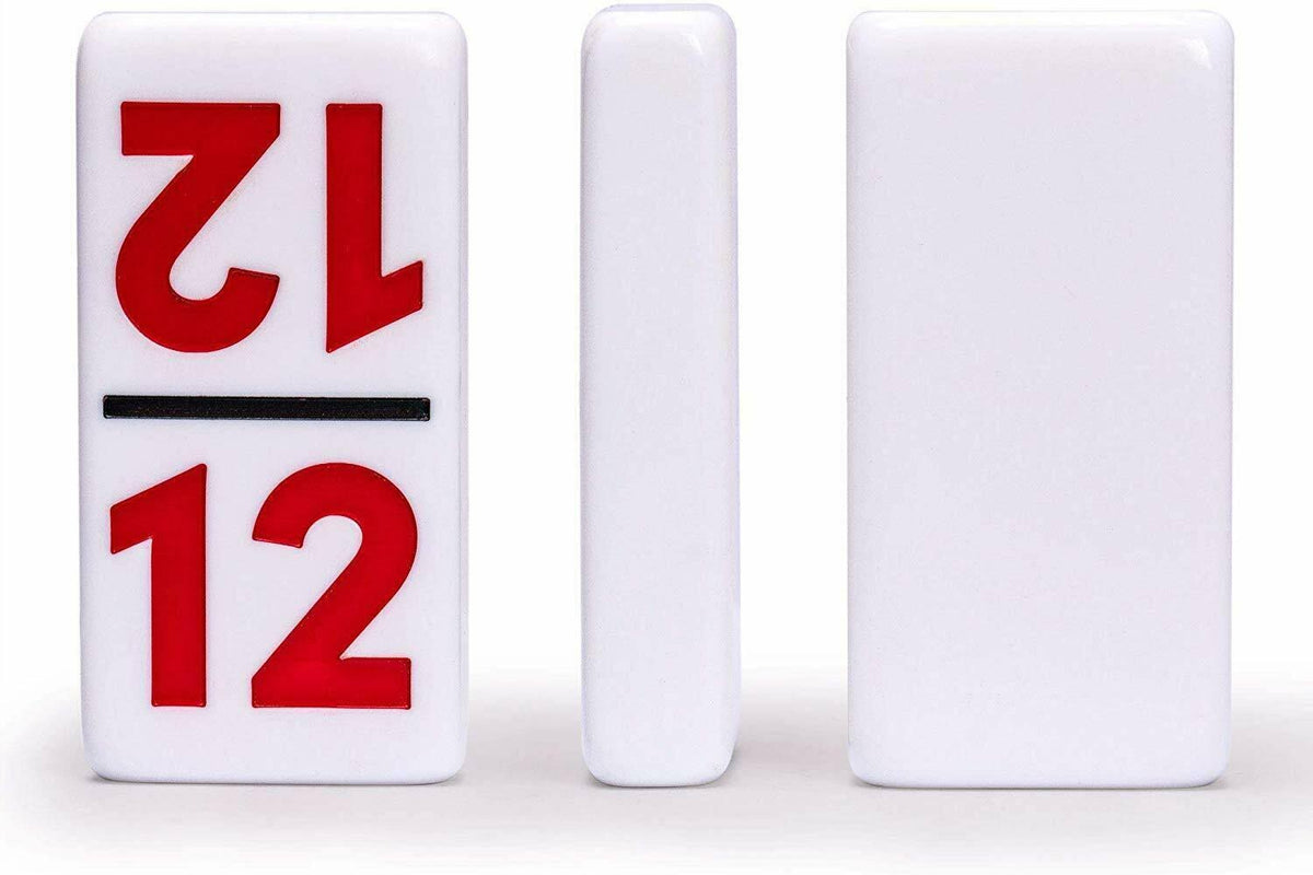 Yellow Mountain Imports Mexican Train Dominoes Set with Double 12 Dominoes, Numerals, Wooden Hub, and Train Mark