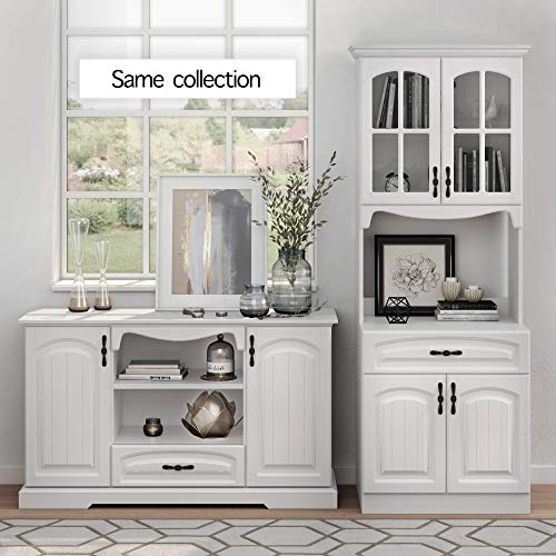 Living Skog Kitchen Cabinet with Microwave Stand and Built-In Storage Shelves