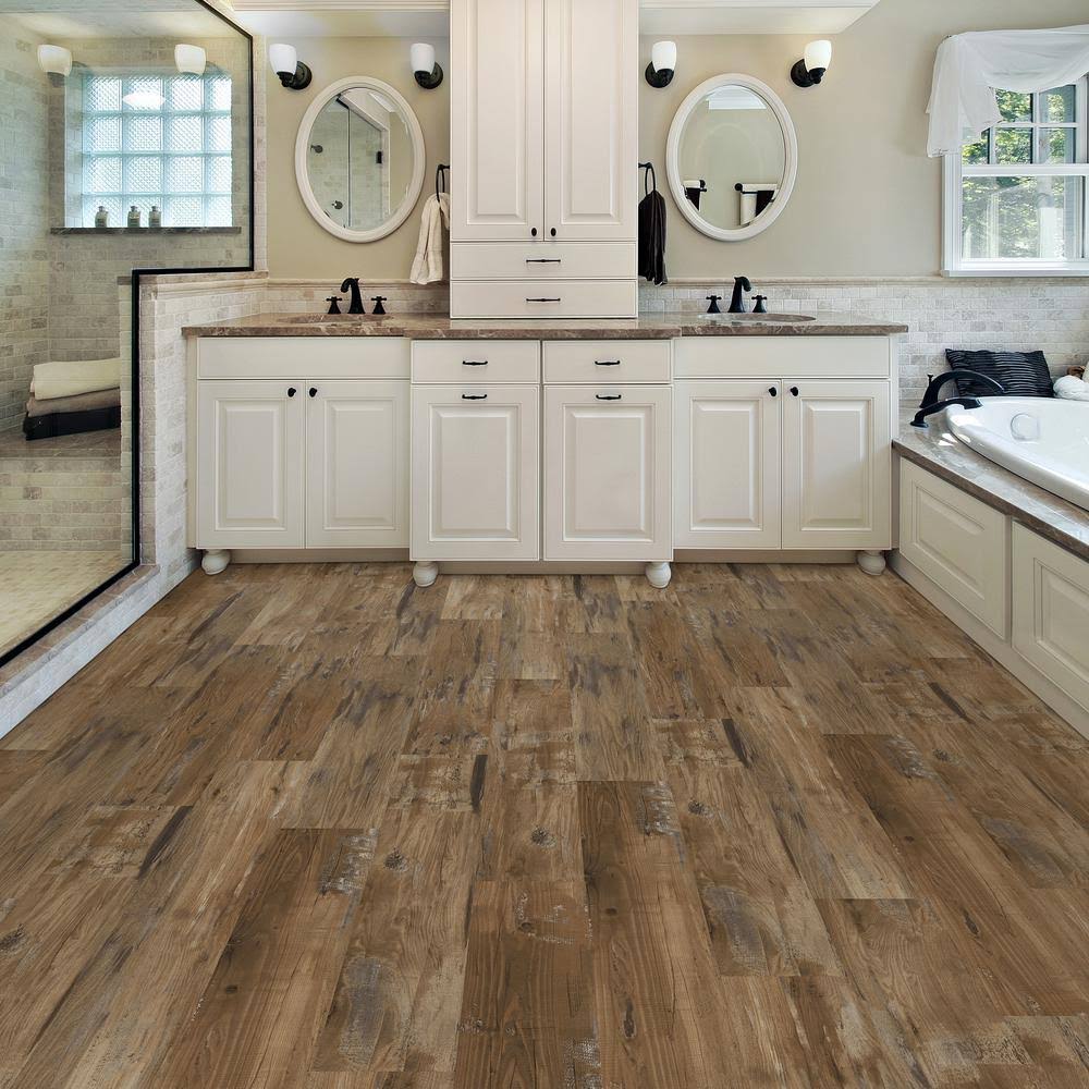 Lifeproof I969104L Luxury Vinyl Plank Flooring in Heirloom Pine, 8.7 x 22 x 47.6 x 22