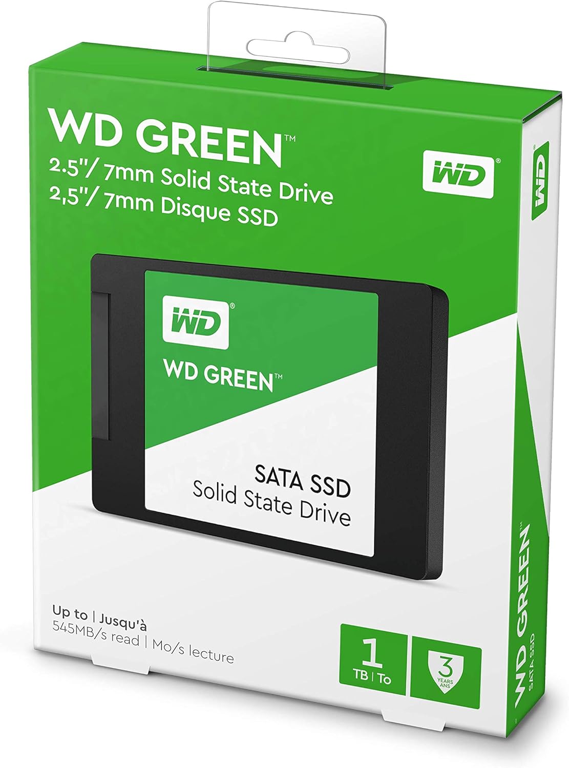 Western Digital WD Green 1TB Internal SSD, SATA III 6 Gb/s, 2.5-Inch 7mm Drive with Up to 550 MB/s Read Speed, WDS100T2G0A